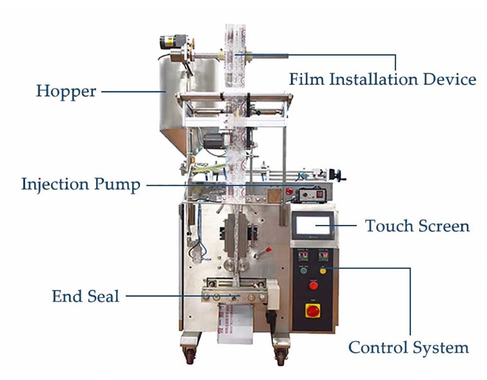 Multi-Function Automatic Cooking Olive Oil Liquid Form Fill Seal Wrapping Flow Packaging Packing Filling Sealing Machine for Sticks